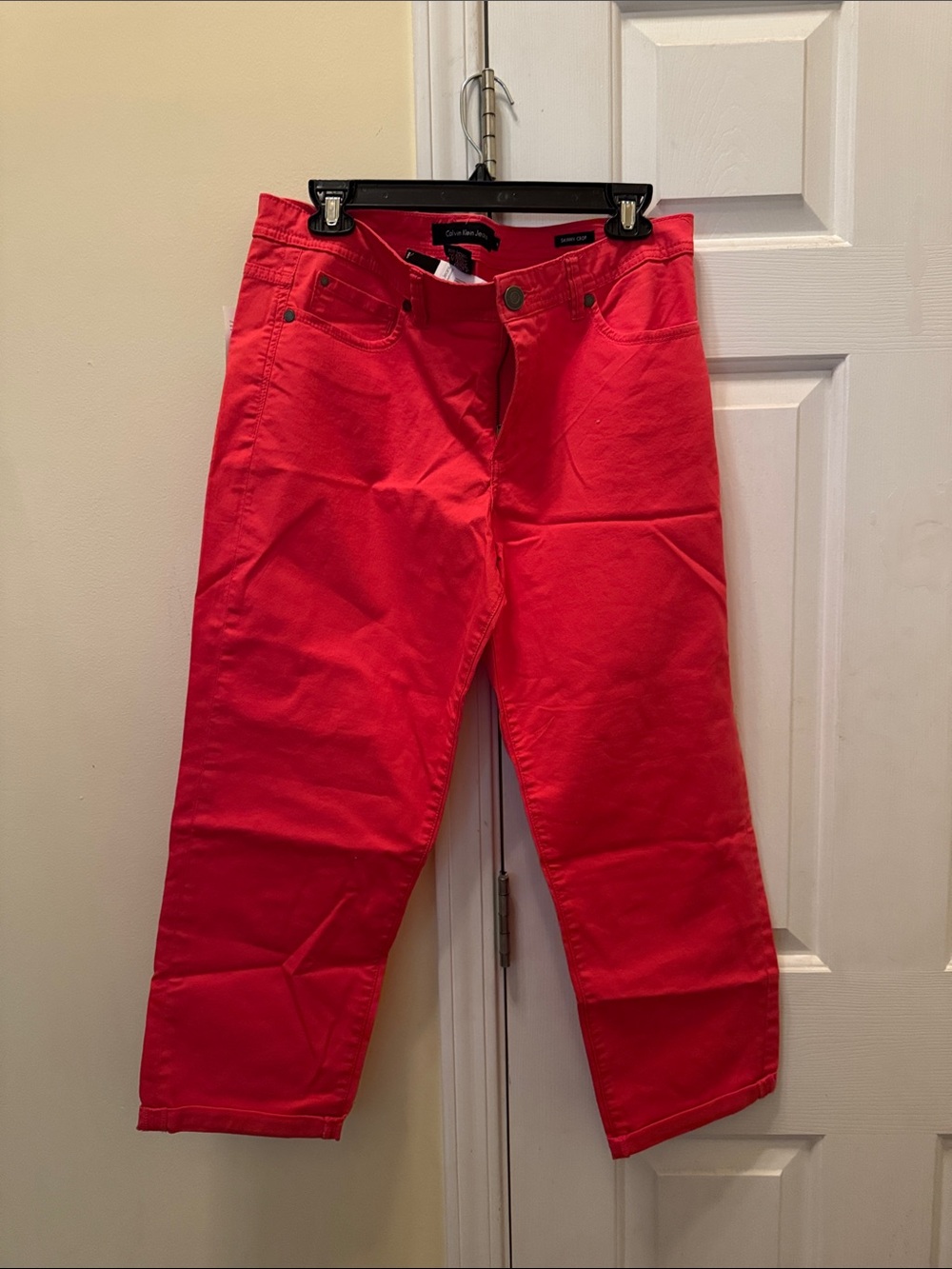 Calvin Klein Jeans Red Skinny Crop Jeans